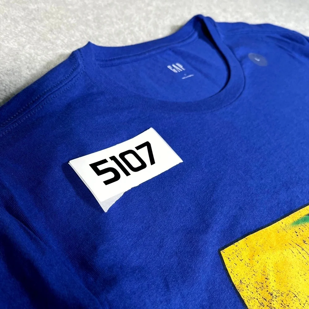 Gap Wu-Tang New York Clan T Shirt Men Large Blue Graphic‎ Print Cotton Crew Neck